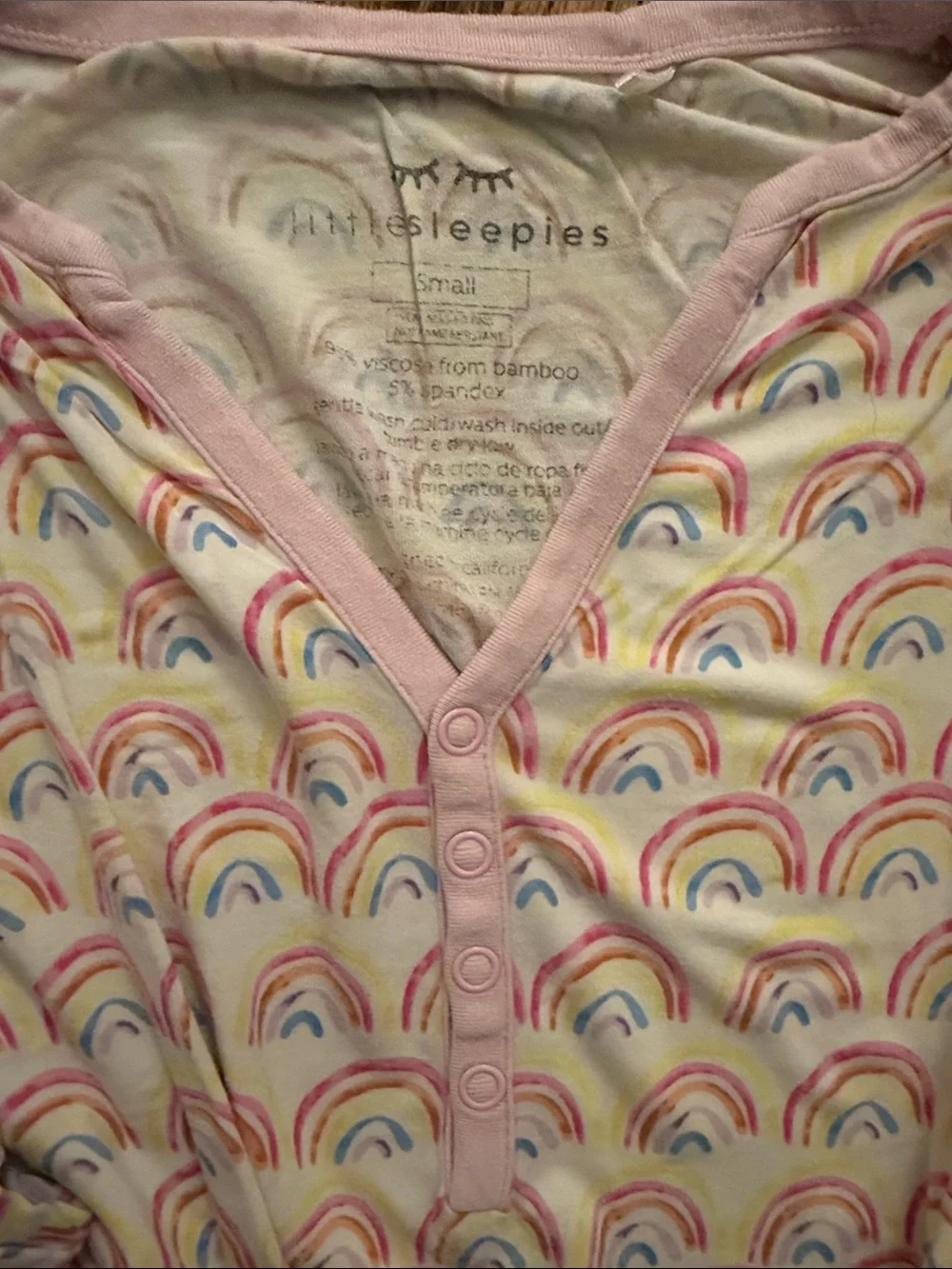Little Sleepies rainbow pajamas - women’s small